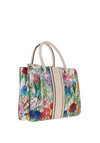 Zen Collection Floral Print Small Satchel, Cream Multi