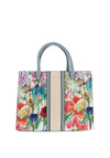Zen Collection Floral Print Small Satchel, Blue Multi