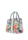 Zen Collection Floral Print Small Satchel, Blue Multi