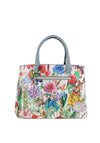 Zen Collection Floral Print Small Satchel, Blue Multi