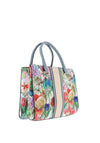 Zen Collection Floral Print Small Satchel, Blue Multi