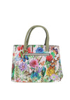 Zen Collection Floral Print Small Satchel, Green Multi