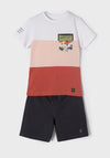 Mayoral Boys Pocket T-shirt and Short Set, Terracotta