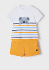 Mayoral Baby Boys Tee & Shorts Set, Orange Multi