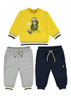 Mayoral Baby Boys 3 Piece Tracksuit, Yellow Mix
