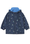 Mayoral Baby Boy Boat Printed Reversible Windbreaker, Navy and Blue