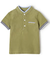 Mayoral Baby Boys Grandad Collar Polo Shirt, Khaki
