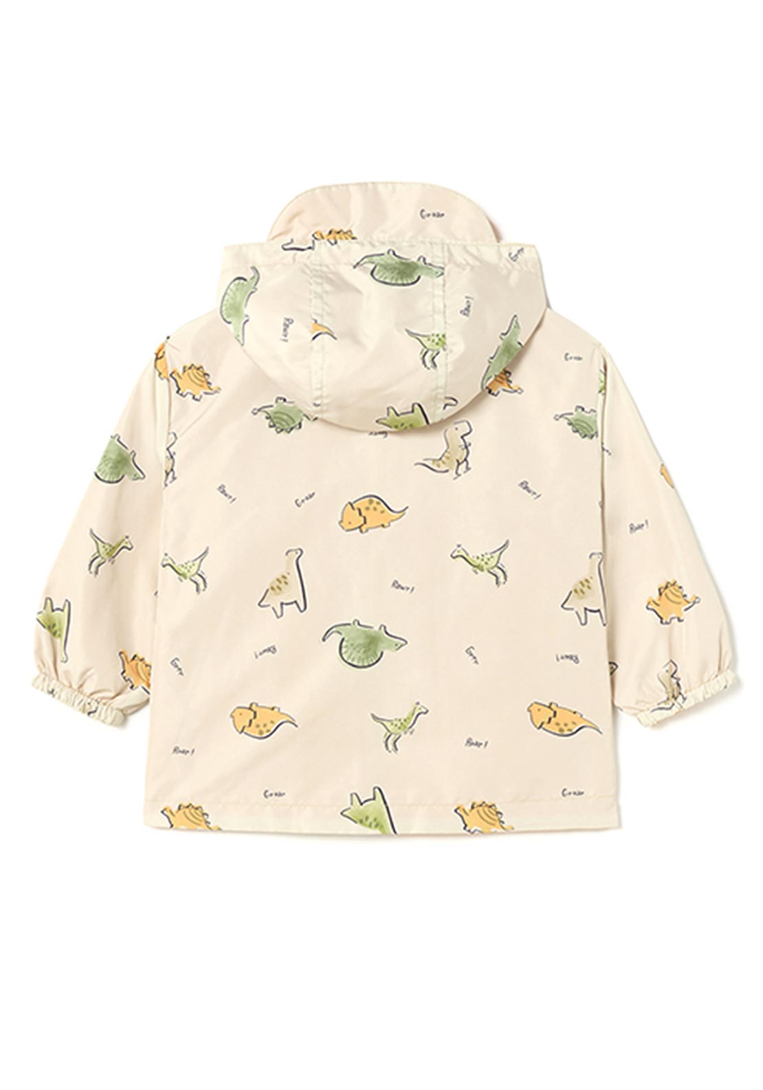 Mayoral Baby Boy Dino Printed Reversible Windbreaker, Beige and Orange