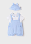 Mayoral Baby Boy Romper and Hat Set, Blue