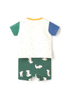 Mayoral Baby Boy Dino T-shirt and Short Set, Green Multi