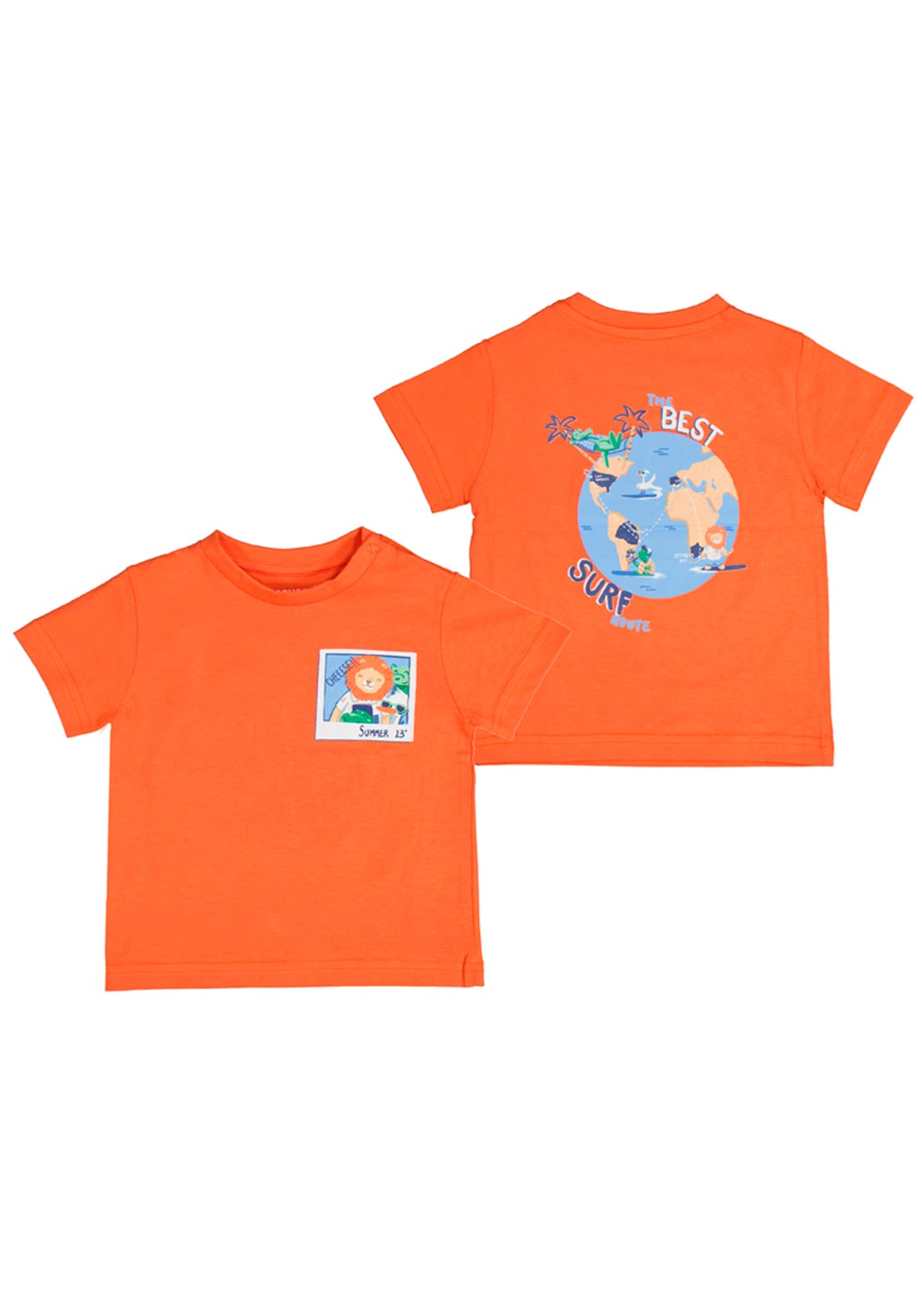 Mayoral Baby Boy Summer 23 Short Sleeve Tee, Orange