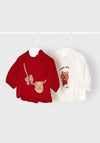 Mayoral Baby Girl Set Of Two Long Sleeve Tops, Red