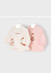 Mayoral Baby Girl Set Of Two Long Sleeve Tops, Pink
