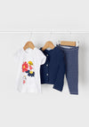 Mayoral Baby Girl Cardigan Legging and Top Set, Navy