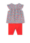 Mayoral Baby Girl Floral Blouse and Legging Set, Red and Navy