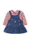 Mayoral Baby Girl Dungaree Style Dress, Blue and Red