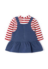 Mayoral Baby Girl Dungaree Style Dress, Blue and Red