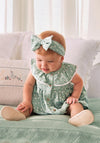 Mayoral Baby Girl Cotton Dress and Headband Set, Green