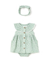 Mayoral Baby Girl Cotton Dress and Headband Set, Green