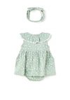 Mayoral Baby Girl Cotton Dress and Headband Set, Green