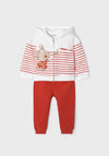 Mayoral Baby Girl 2 Piece Stripe Tracksuit, Chile Red