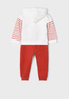 Mayoral Baby Girl 2 Piece Stripe Tracksuit, Chile Red