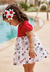 Mayoral Baby Girl Embroidered Tulle Dress, Red