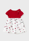 Mayoral Baby Girl Embroidered Tulle Dress, Red