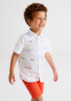 Mayoral Boys Bermuda Twill Short, Red