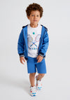 Mayoral Boy Hooded Zip Sweatshirt, Blue