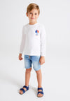 Mayoral Kid Boy Long Sleeve Top, White