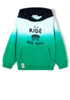 Mayoral Boys Ombre Effect Hoodie, Green Multi