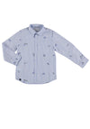 Mayoral Boys Long Sleeve Stripe Shirt, Blue Multi
