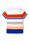 Mayoral Boy Stripe Short Sleeve T-shirt, Red Multi