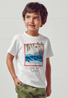 Mayoral Boys Surf Day Print T Shirt, White