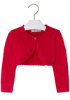 Mayoral Girls Knitted Bolero Cardigan, Red