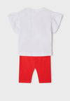 Mayoral Baby Girl Cat Top and Legging Set, White and Red