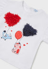 Mayoral Baby Girl Cat Top and Legging Set, White and Red