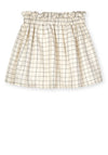 Mayoral Girls Check Lurex Skirt, Cream