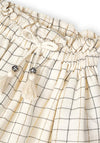 Mayoral Girls Check Lurex Skirt, Cream