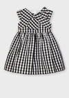 Mayoral Girls Gingham Print Dress, Black & White