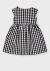 Mayoral Girls Gingham Print Dress, Black & White