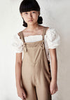 Mayoral Girls Cropped Leg Dungarees, Beige