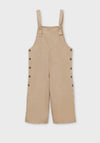 Mayoral Girls Cropped Leg Dungarees, Beige