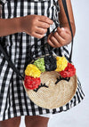 Mayoral Girls Straw Floral Handbag, Black
