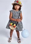 Mayoral Girls Straw Floral Handbag, Black