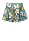 Mayoral Girls Floral Shorts, Green Multi