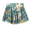 Mayoral Girls Floral Shorts, Green Multi