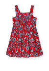 Mayoral Girls Flower Print Strap Dress, Red