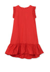 Mayoral Girls Frill Sleeve Dress, Red
